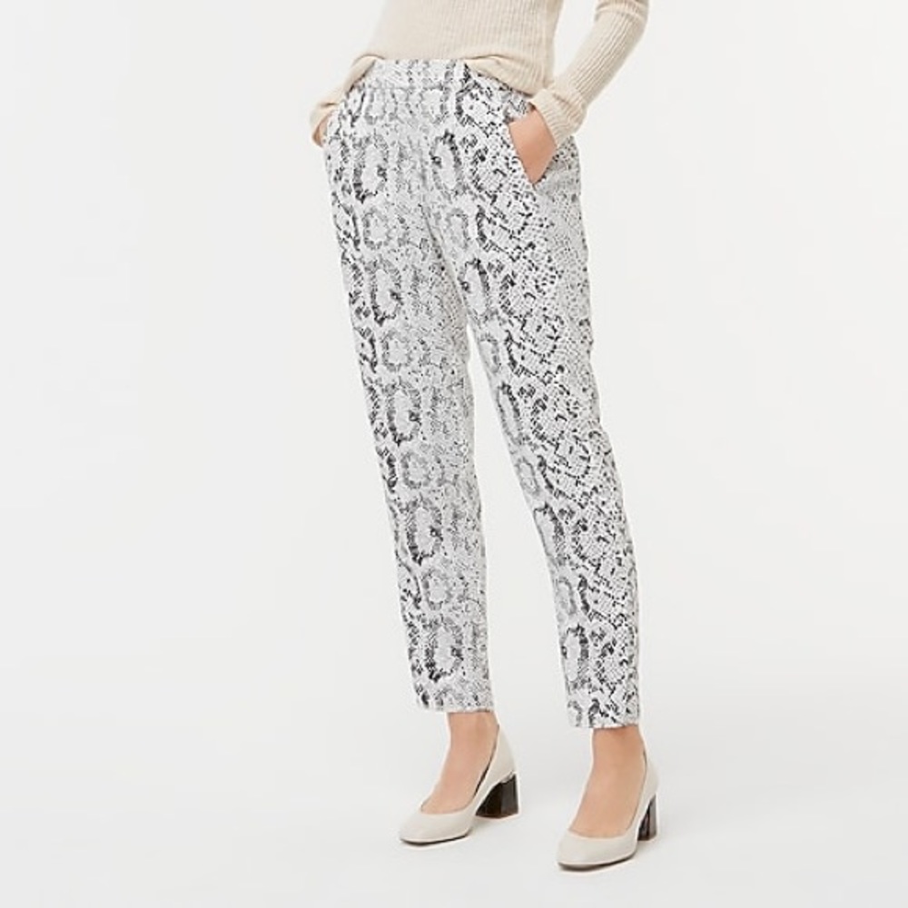 J.Crew Cropped Snakeskin Pant